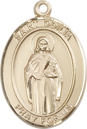[7319GF] 14kt Gold Filled Saint Odilia Medal