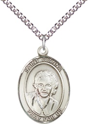 [7322SS/24SS] Sterling Silver Saint Gianna Pendant on a 24 inch Sterling Silver Heavy Curb chain