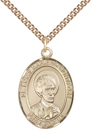 [7330GF/24GF] 14kt Gold Filled Saint Louis Marie de Montfort Pendant on a 24 inch Gold Filled Heavy Curb chain