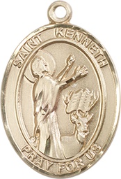 [7332GF] 14kt Gold Filled Saint Kenneth Medal