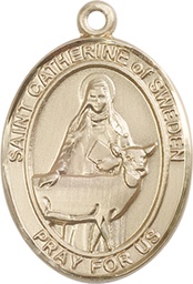 [7336GF] 14kt Gold Filled Saint Catherine of Sweden Medal