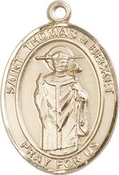 [7344GF] 14kt Gold Filled Saint Thomas A Becket Medal