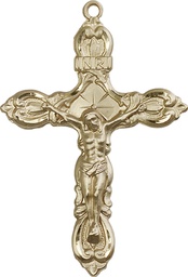 [0646KT] 14kt Gold Crucifix Medal