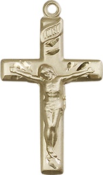 [2185KT] 14kt Gold Crucifix Medal