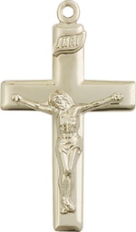 [2191KT] 14kt Gold Crucifix Medal