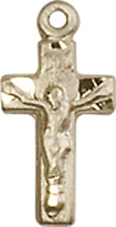 [4134KT] 14kt Gold Crucifix Medal