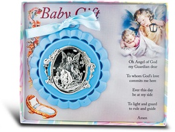 [HI-2706-04] Blue Guardian Angel Crib Medal