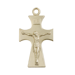 [5674KT] 14kt Gold Celtic Crucifix Medal