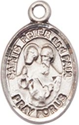 [9410SS] Sterling Silver Saint Peter St Paul Medal