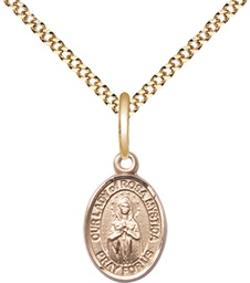 [9413GF/18G] 14kt Gold Filled Our Lady of Rosa Mystica Pendant on a 18 inch Gold Plate Light Curb chain