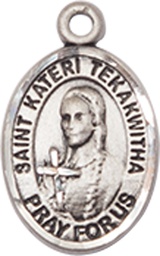 [9438SS] Sterling Silver Saint Kateri Tekakwitha Medal