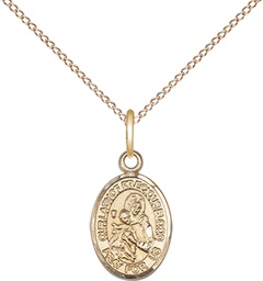 [9448GF/18GF] 14kt Gold Filled Our Lady of the Precious Blood Pendant on a 18 inch Gold Filled Light Curb chain
