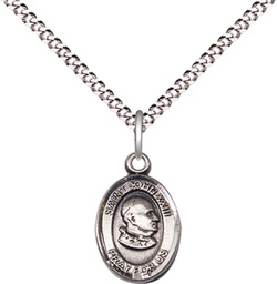 [9455SS/18S] Sterling Silver Saint John XXIII Pendant on a 18 inch Light Rhodium Light Curb chain