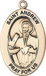 [11000KT] 14kt Gold Saint Andrew the Apostle Medal