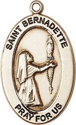 [11017KT] 14kt Gold Saint Bernadette Medal