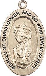 [11022KT] 14kt Gold Saint Christopher Medal
