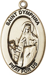 [11032KT] 14kt Gold Saint Dymphna Medal