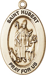 [11045KT] 14kt Gold Saint Hubert of Liege Medal