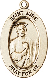 [11060KT] 14kt Gold Saint Jude Thaddeus Medal