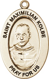 [11073KT] 14kt Gold Saint Maximilian Kolbe Medal