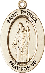 [11084KT] 14kt Gold Saint Patrick Medal