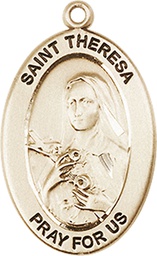 [11106KT] 14kt Gold Saint Theresa Medal
