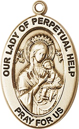 [11222KT] 14kt Gold Our Lady of Perpetual Help Medal