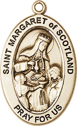 [11407KT] 14kt Gold Saint Margaret of Scotland Medal