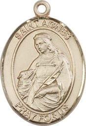 [7128GF] 14kt Gold Filled Saint Agnes of Rome Medal