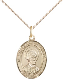 [8330GF/18GF] 14kt Gold Filled Saint Louis Marie de Montfort Pendant on a 18 inch Gold Filled Light Curb chain