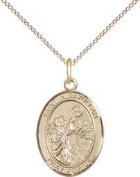 [8339GF/18GF] 14kt Gold Filled Saint Nimatullah Pendant on a 18 inch Gold Filled Light Curb chain
