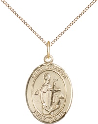 [8340GF/18GF] 14kt Gold Filled Saint Clement Pendant on a 18 inch Gold Filled Light Curb chain