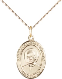 [8362GF/18GF] 14kt Gold Filled Saint Josemaria Escriva Pendant on a 18 inch Gold Filled Light Curb chain