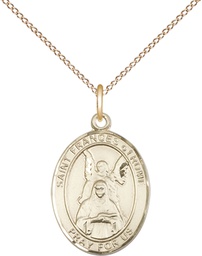 [8365GF/18GF] 14kt Gold Filled Saint Frances of Rome Pendant on a 18 inch Gold Filled Light Curb chain