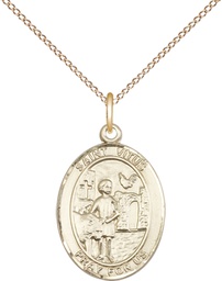 [8368GF/18GF] 14kt Gold Filled Saint Vitus Pendant on a 18 inch Gold Filled Light Curb chain