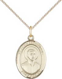 [8370GF/18GF] 14kt Gold Filled Saint John Berchmans Pendant on a 18 inch Gold Filled Light Curb chain