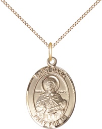 [8396GF/18GF] 14kt Gold Filled Saint Daria Pendant on a 18 inch Gold Filled Light Curb chain