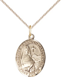 [8401GF/18GF] 14kt Gold Filled Jeanne Chezard de Matel Pendant on a 18 inch Gold Filled Light Curb chain