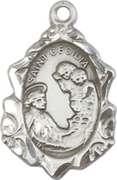 [0822CESS] Sterling Silver Saint Cecilia Medal