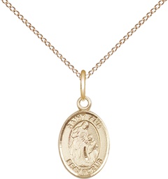 [9002GF/18GF] 14kt Gold Filled Saint Ann Pendant on a 18 inch Gold Filled Light Curb chain