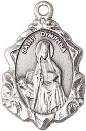 [0822DYSS] Sterling Silver Saint Dymphna Medal