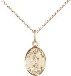 [9006GF/18GF] 14kt Gold Filled Saint Barbara Pendant on a 18 inch Gold Filled Light Curb chain