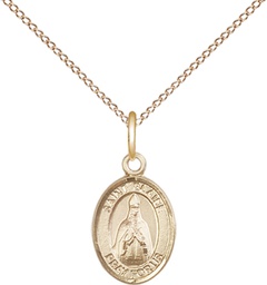 [9010GF/18GF] 14kt Gold Filled Saint Blaise Pendant on a 18 inch Gold Filled Light Curb chain