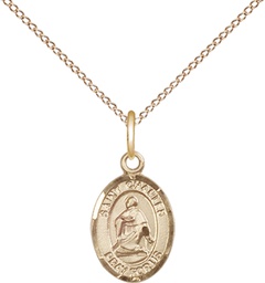 [9020GF/18GF] 14kt Gold Filled Saint Charles Borromeo Pendant on a 18 inch Gold Filled Light Curb chain