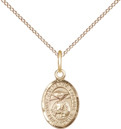 [9021GF/18GF] 14kt Gold Filled Saint Catherine Laboure Pendant on a 18 inch Gold Filled Light Curb chain