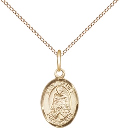 [9024GF/18GF] 14kt Gold Filled Saint Daniel Pendant on a 18 inch Gold Filled Light Curb chain