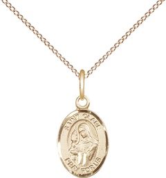 [9028GF/18GF] 14kt Gold Filled Saint Clare of Assisi Pendant on a 18 inch Gold Filled Light Curb chain