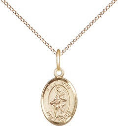 [9029GF/18GF] 14kt Gold Filled Saint Jane of Valois Pendant on a 18 inch Gold Filled Light Curb chain