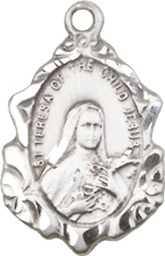 [0822TSSY] Sterling Silver Saint Theresa Medal - With Box