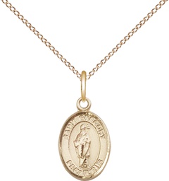 [9048GF/18GF] 14kt Gold Filled Saint Gregory the Great Pendant on a 18 inch Gold Filled Light Curb chain